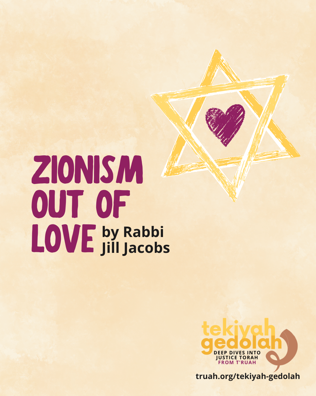 Zionism out of love graphic with a heart and a jewish star
