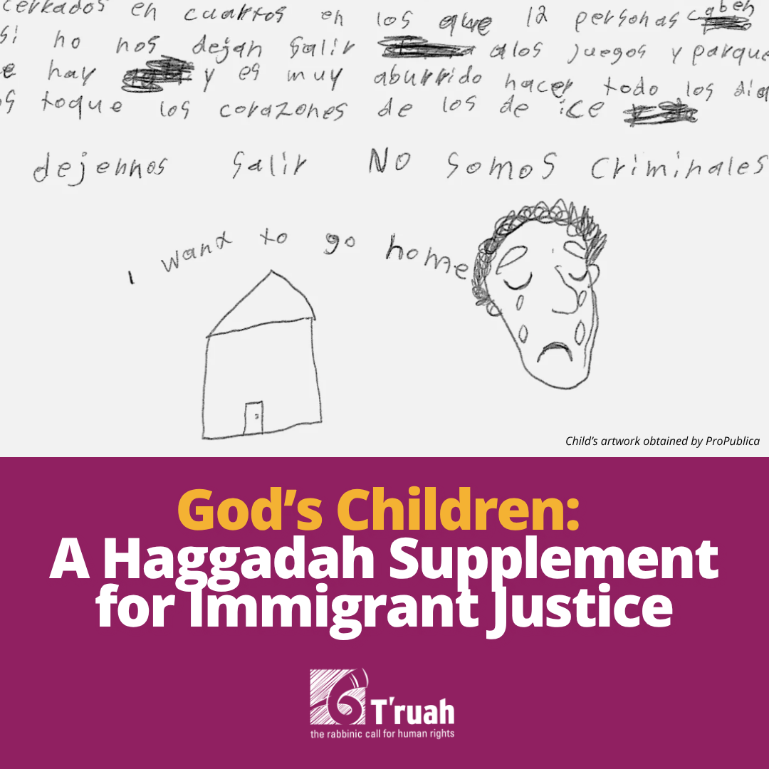 A child's art that says "I want to go home" with a house and a person crying and words in Spanish